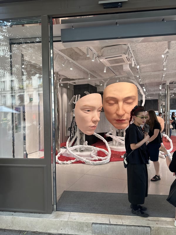 Oversized items displayed in Paris storefront window