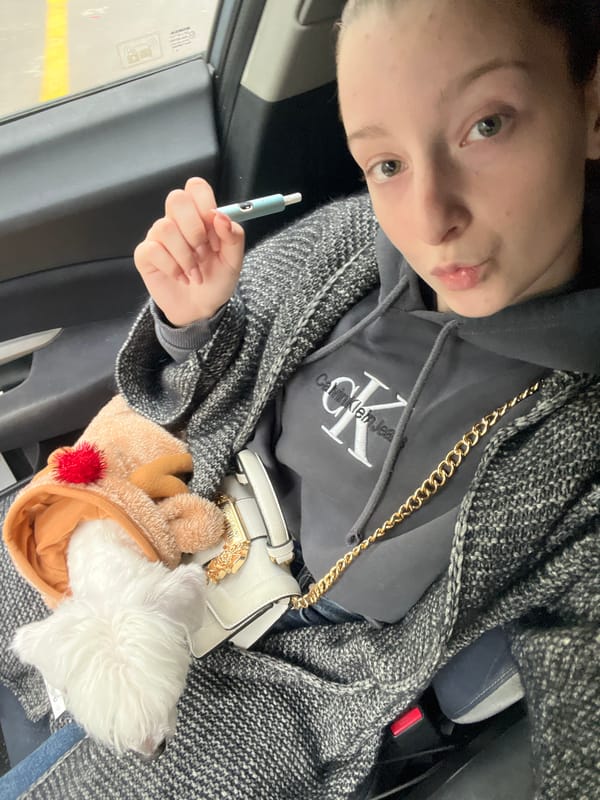 Family with dog photographed in car, Varna Bulgaria
