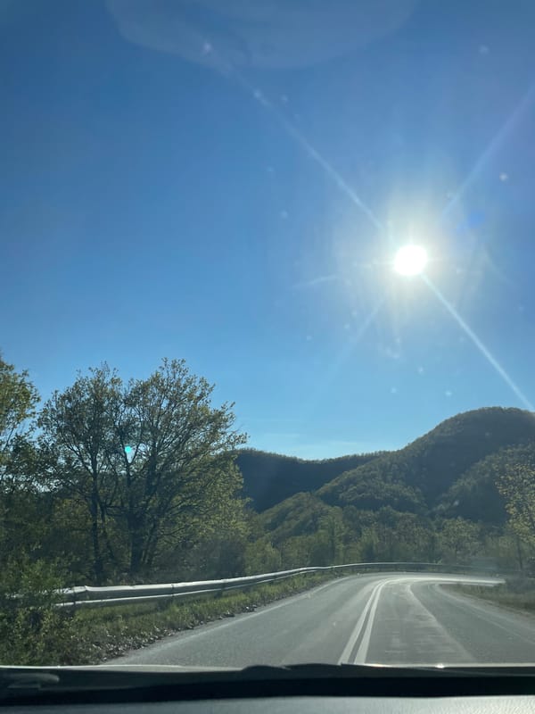 Mountain road documented near Ano Thermes, Greece