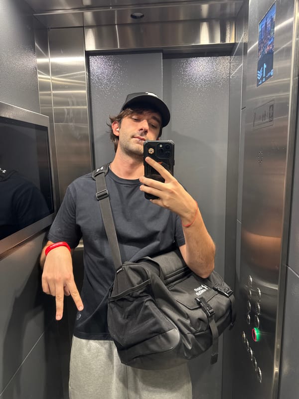 Elevator selfie with crossbody bag, Moscow