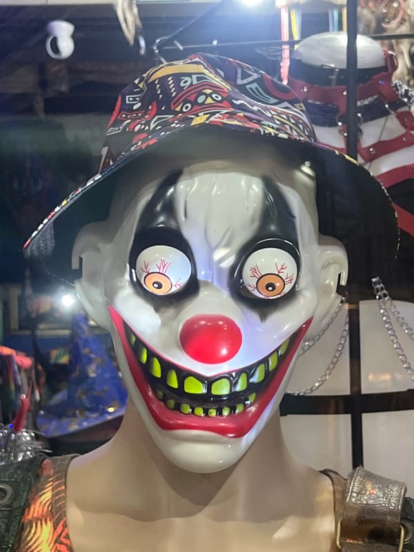 Festival boutique in Ko Pha-ngan stocks harnesses, chains, and clown masks