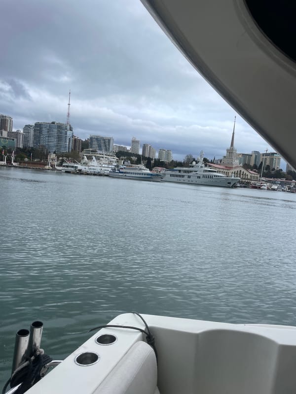 Boat excursion documented in rainy Sochi with spring blooms