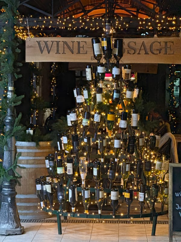 Illuminated wine display spotted outside Belgrade business