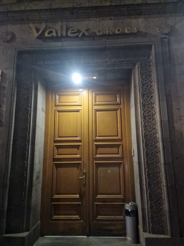 Nighttime street walk through an Armenian commercial district