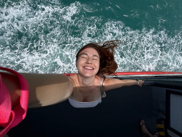 Selfie on the water off the Thai coast