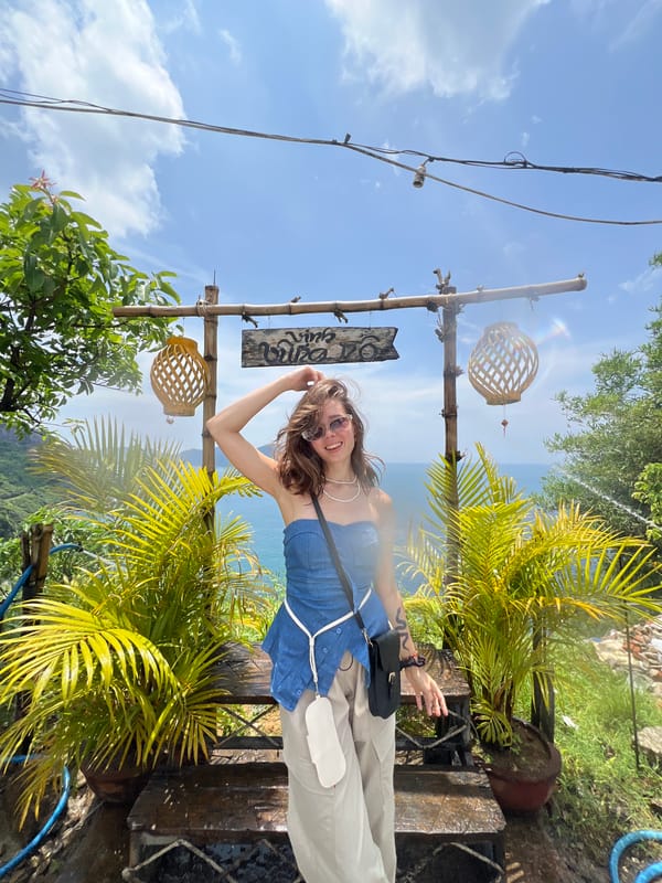 Woman photographed at coastal Vietnam location early morning