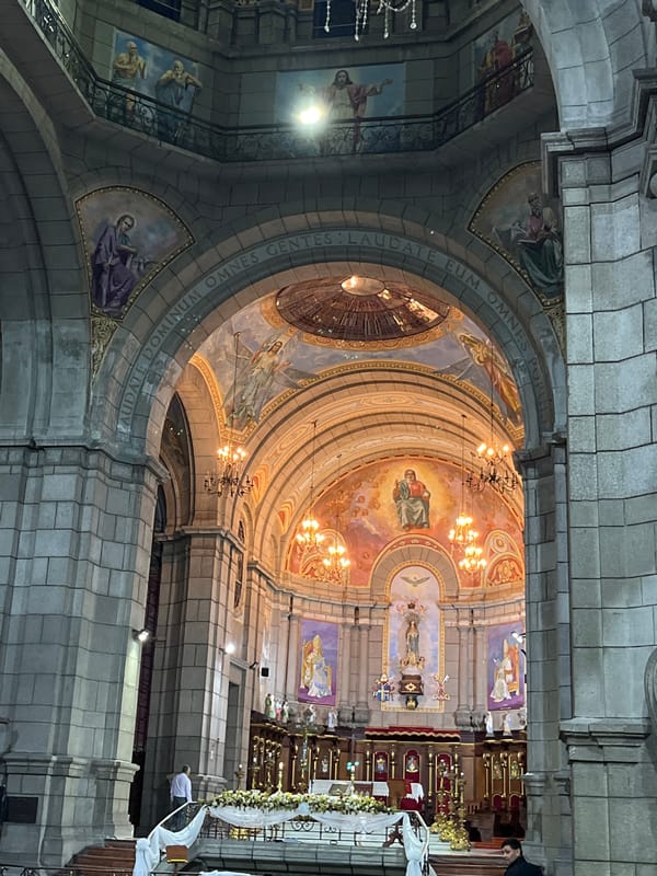 Wedding night at Mérida Cathedral, with a park nearby at dusk