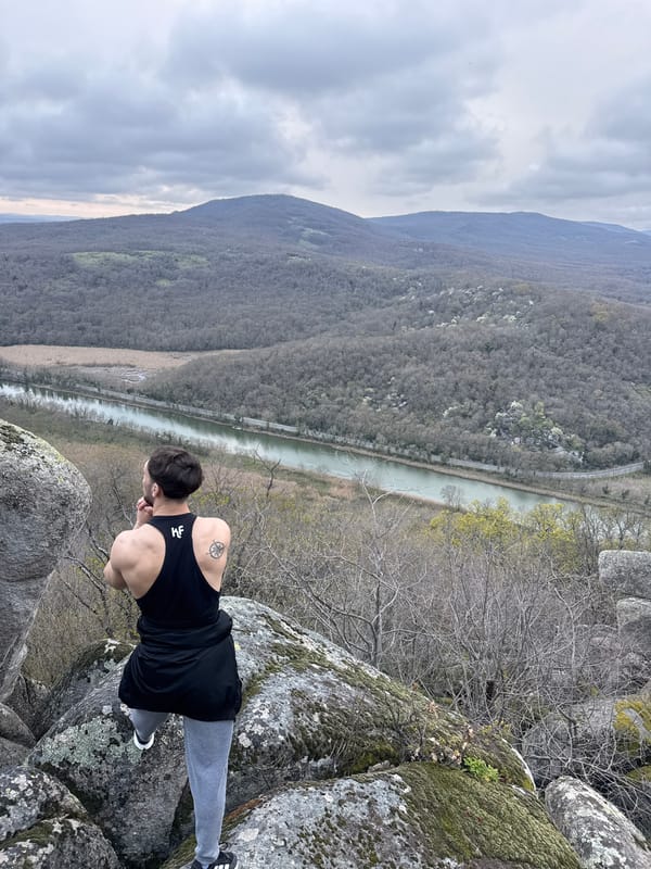Tourist poses for photos at Beglik Tash site Bulgaria