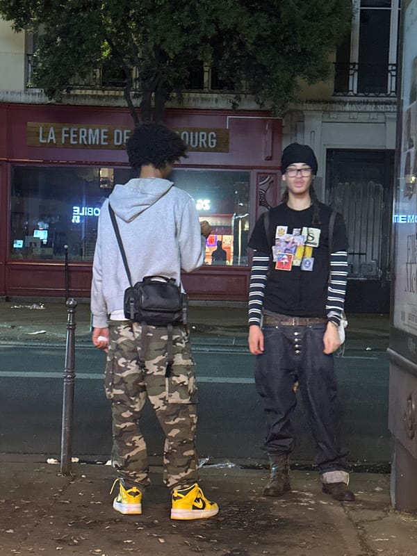 Evening street meeting leads to dinner gathering in Paris