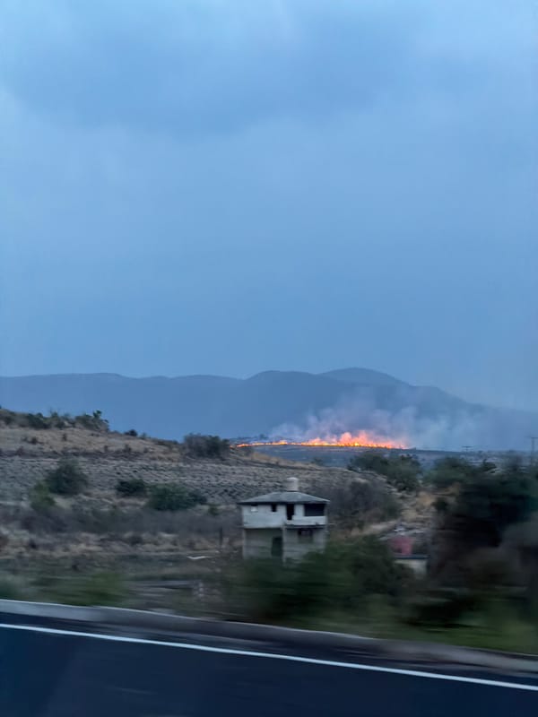 Wildfire burns near Santa Cruz Tehuixpango, Mexico