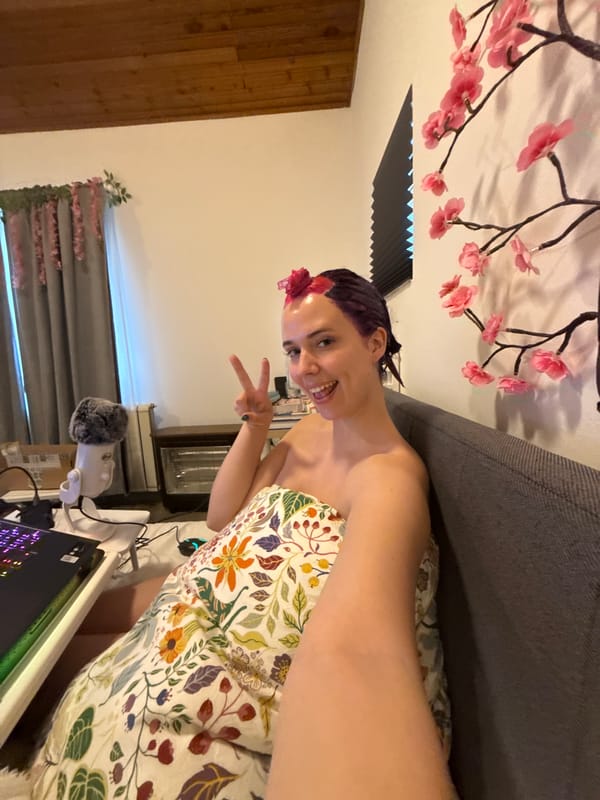 Woman documents purple hair dyeing process in Zagreb