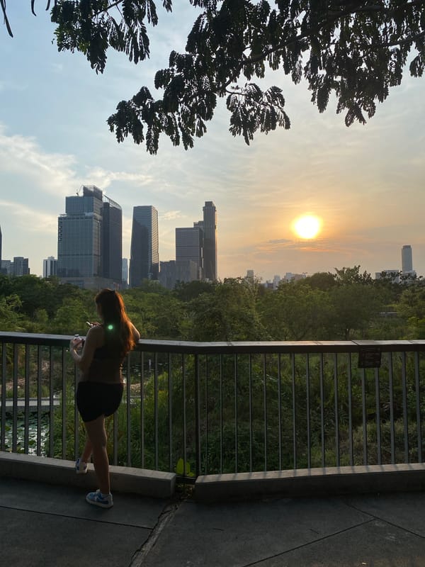 Evening activities at Bangkok park captured by witnesses