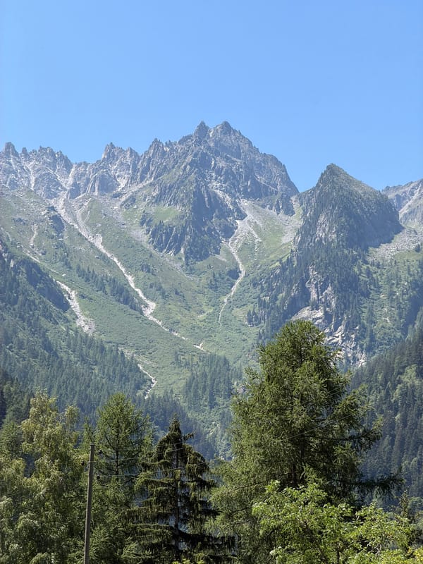 Clear summer day in the Swiss Alps near Les Valettes