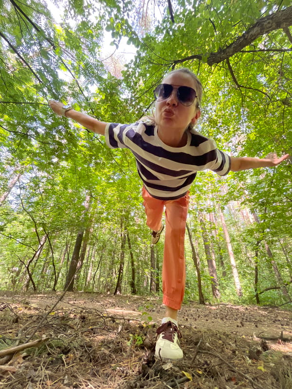 Couple enjoys morning outing with baby in Chaikovsky forests