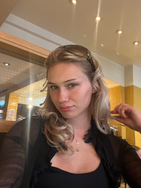 Woman photographed in casual portrait in London