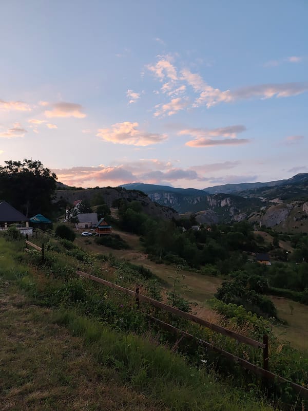 Dusk over Šavnik's mountain valley, Montenegro
