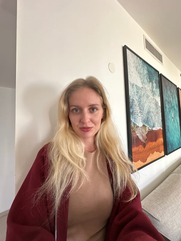 Woman takes indoor selfie portrait in Petah Tikva