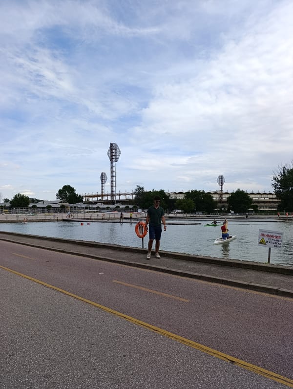 Person observed at Plovdiv Rowing Canal on cloudy afternoon