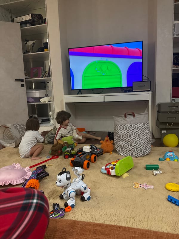 Children play with toys in Khimki living room