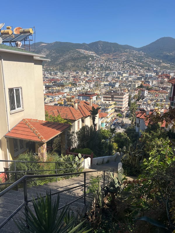 Morning view captured of Alanya cityscape from elevated position