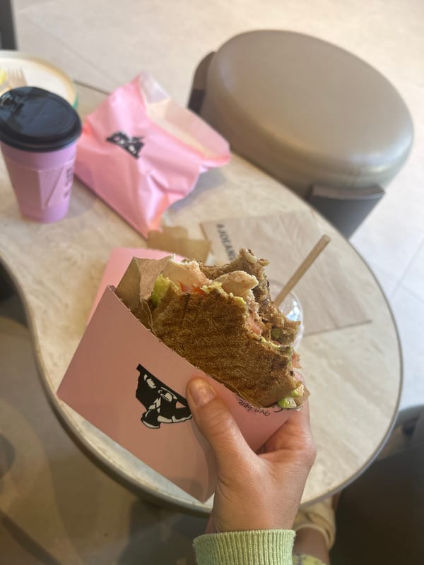 Morning meal at Casablanca cafe overlooking palm-lined streets