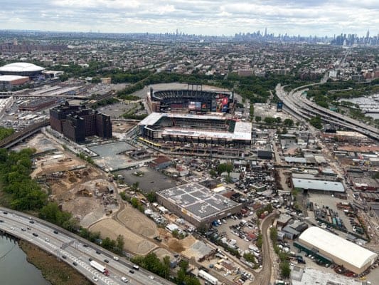 Aerial view captures two NYC stadiums from above