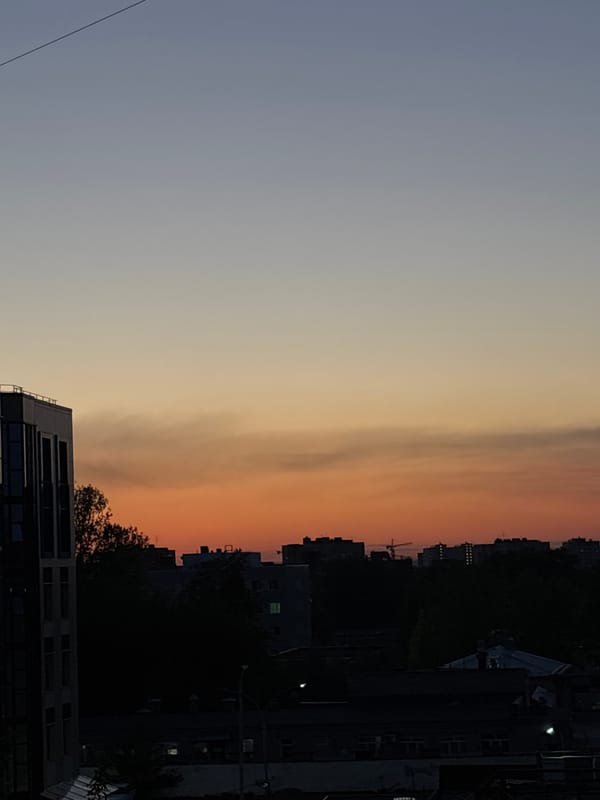 Sunset documented over Perm urban skyline May 16
