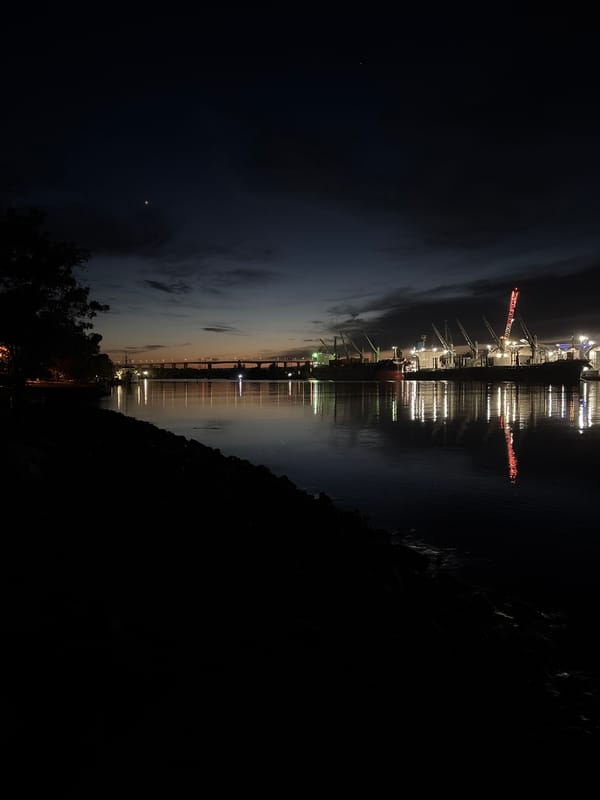 Nighttime photography captures illuminated Port of Varna facilities