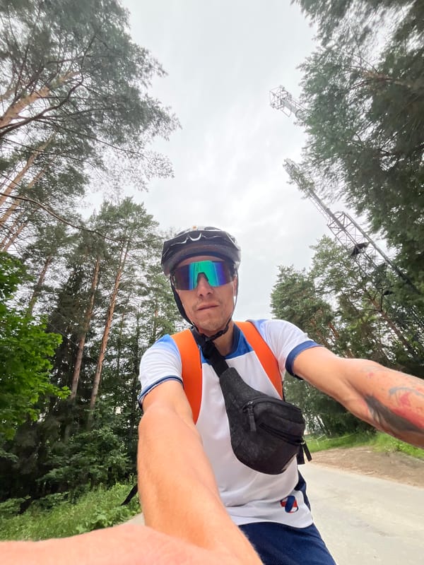 Afternoon bike ride through Chaikovsky roads and forest trails