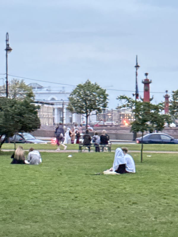 Evening hangouts across Saint Petersburg's parks and cafes