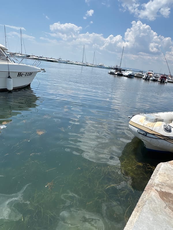 Morning at Sveti Vlas marina and waterfront paths