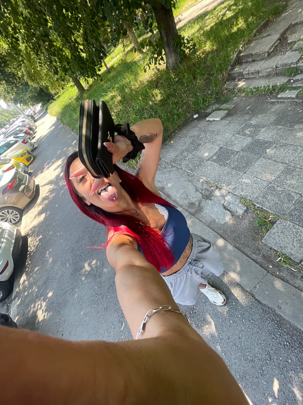 Quick Sofia store run, red hair, Red Bull, and Jack Daniel's