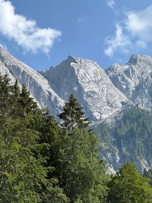 Exploring Grainau's Zugspitze base on a clear summer day