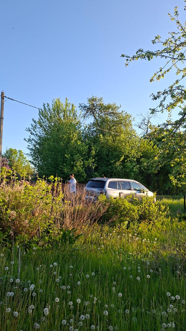 Person with silver car spotted in rural Belarus countryside