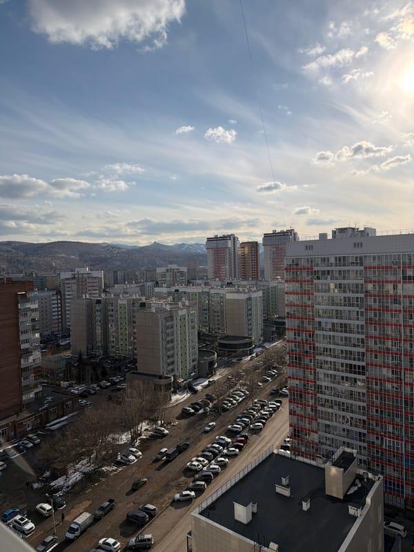 Panoramic views of Krasnoyarsk captured during brief morning session