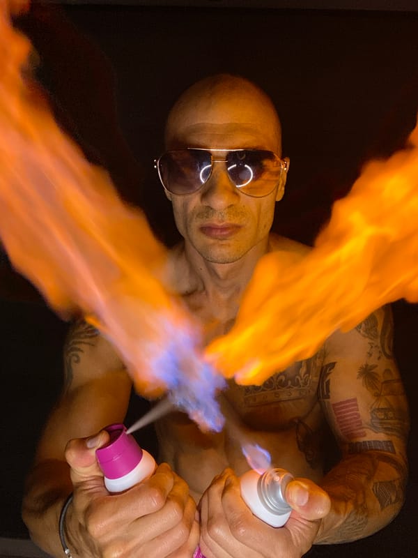 Spray can fire performance caught in Pleven, Bulgaria