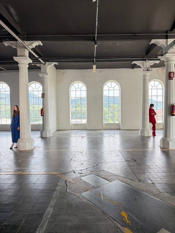 Professional photoshoot documented in converted warehouse, Alzano Lombardo