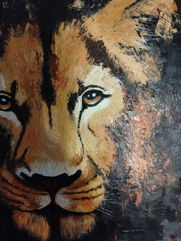 Lion portrait painting spotted in Izhevsk, Russia