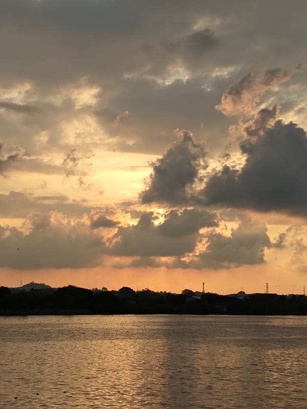 Sunset and paddling at the Lhokseumawe waterfront