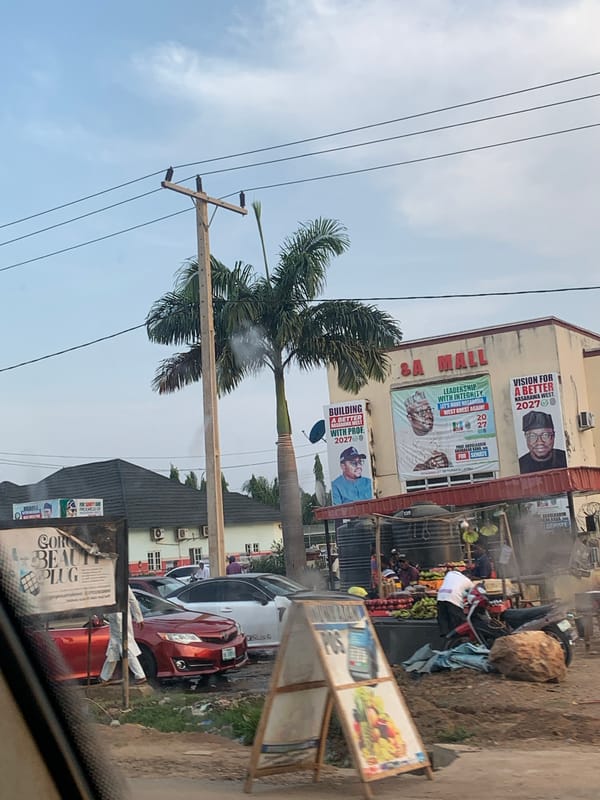 Street scenes captured in Keffi, Nigeria showing election posters