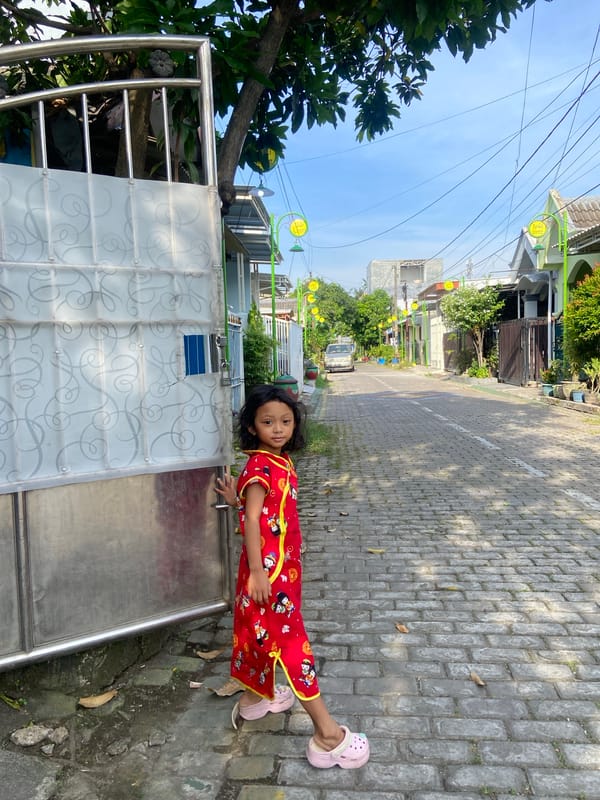 Morning street life documented in Gelam, Indonesia