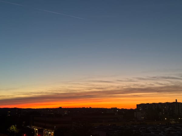 City skyline sunset shot from multiple angles at dusk