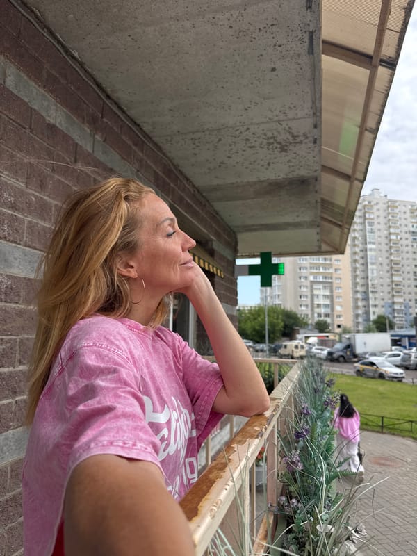 Morning stop outside a bakery near Lake Ladoga, Russia