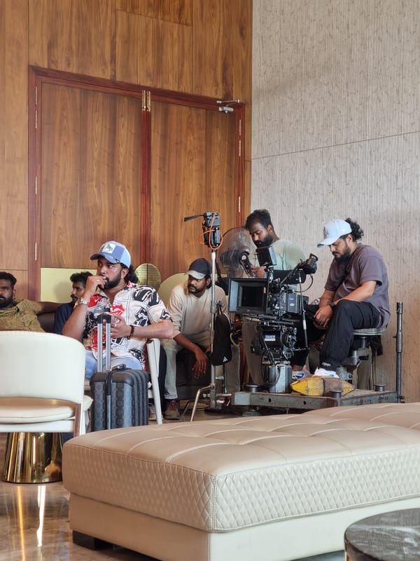 Film crew conducts morning shoot in Kottukkara, India