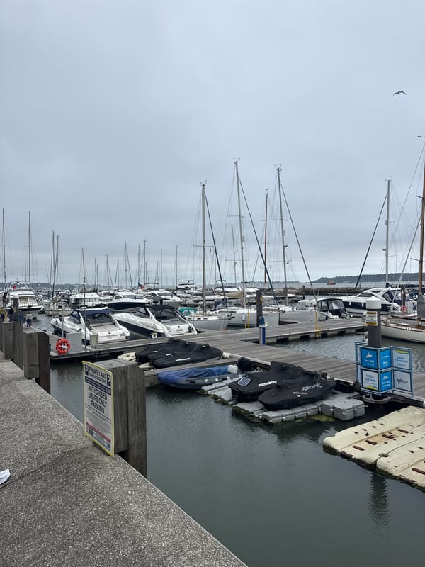 Afternoon stroll through Poole Harbour's waterfront and marina