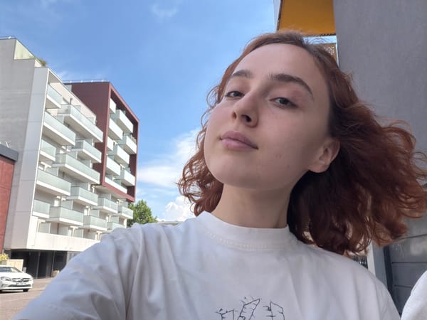 Casual selfie session around a Strasbourg neighborhood on a sunny afternoon