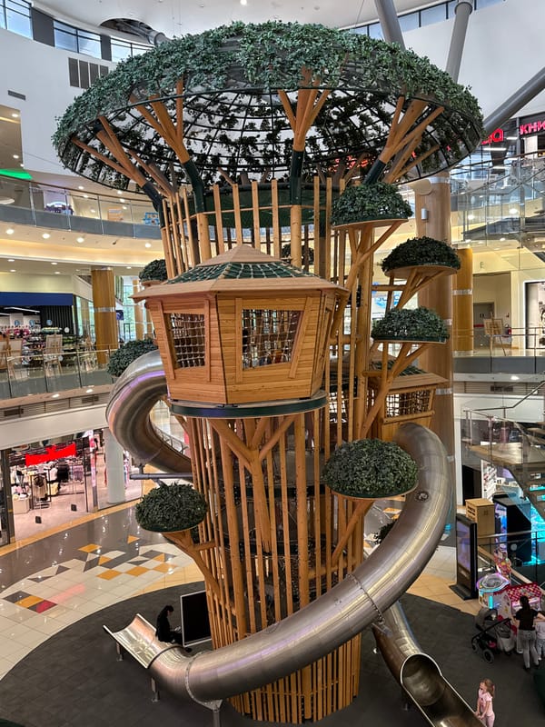 Tree-shaped playground documented at Varna shopping mall