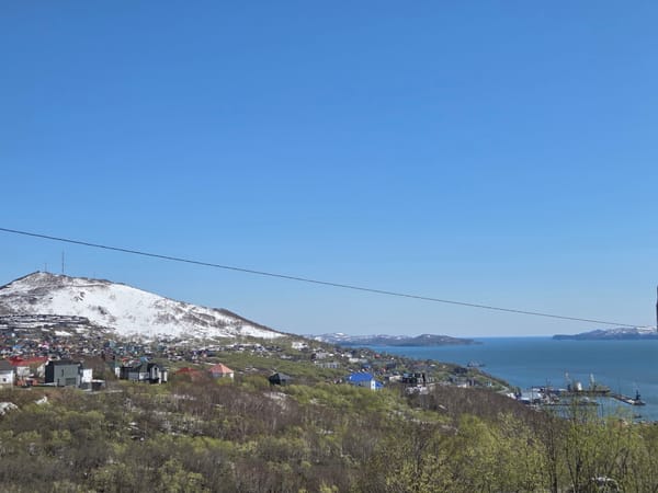 Coastal harbor city with mountains documented by witnesses