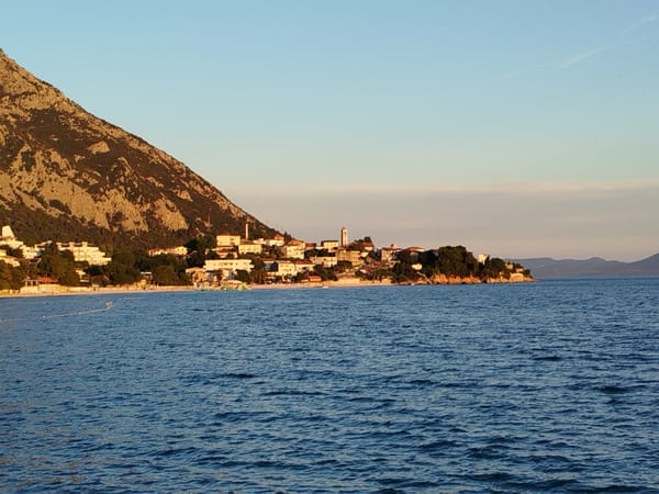 Sunset along the Adriatic coast in Gradac, Croatia
