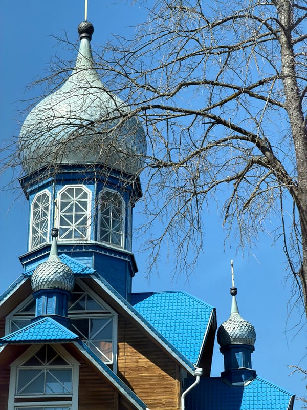 Church photographed in rural Belarus village